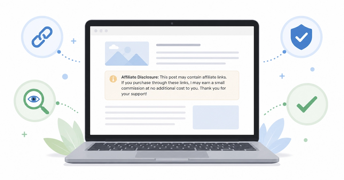 Clear affiliate disclosure notice helping build trust with online readers.