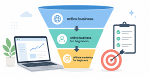 Narrowing a broad online business topic into a focused beginner niche.