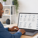 Simple online business plan for beginners showing niche, audience, content, traffic, email, offer, and goals.