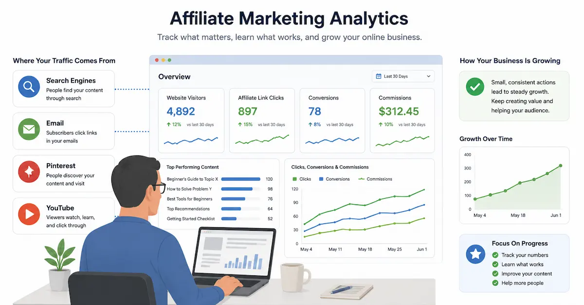 Beginner tracking affiliate traffic, clicks, conversions and commissions