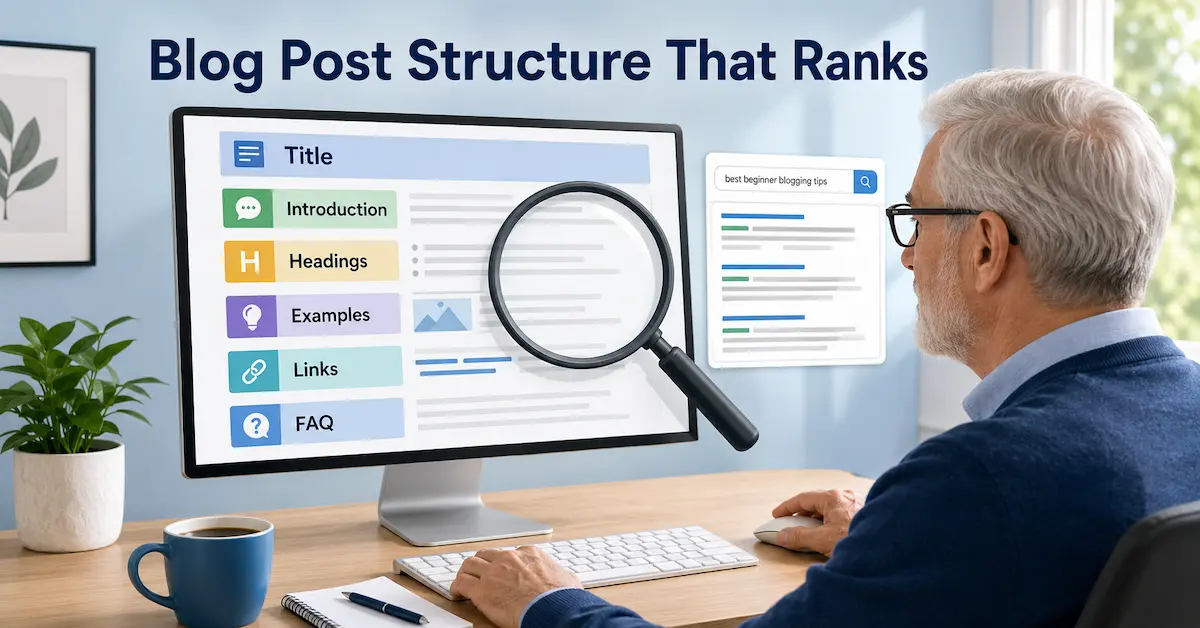 Blog post structure showing the main sections of an SEO-friendly article