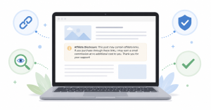 Clear affiliate disclosure notice helping build trust with online readers.
