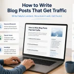 Beginner learning how to write blog posts that attract steady website traffic