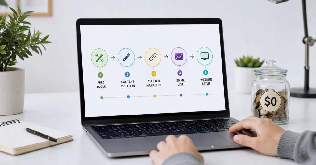 How to start an online business with no money using free tools and simple beginner steps.