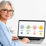 What is affiliate marketing beginner guide showing content, clicks, sales and commission