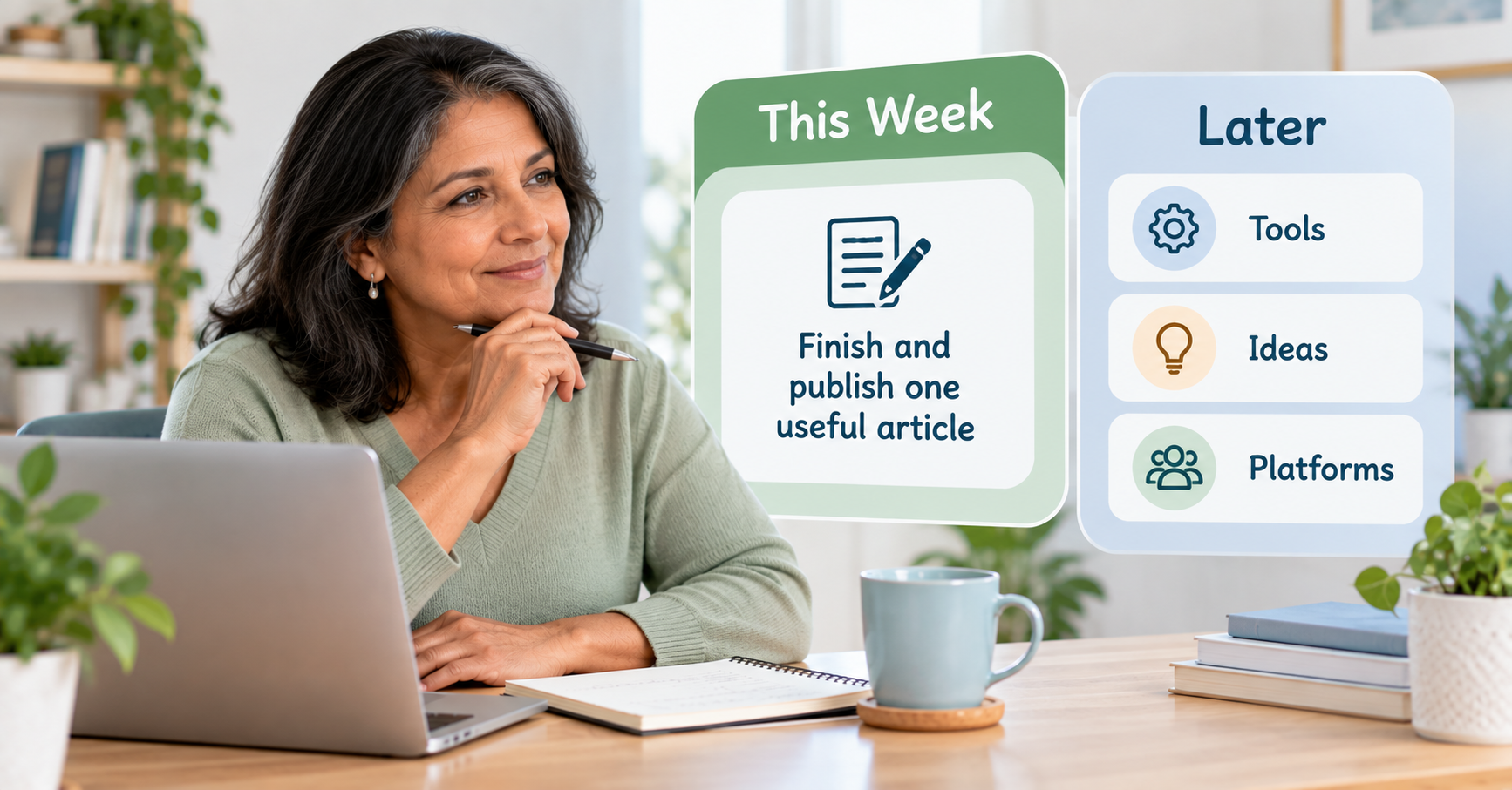 Weekly business priorities separated from tools, ideas and tasks that can wait