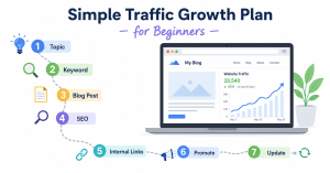 Simple traffic growth plan for beginners using SEO and content marketing
